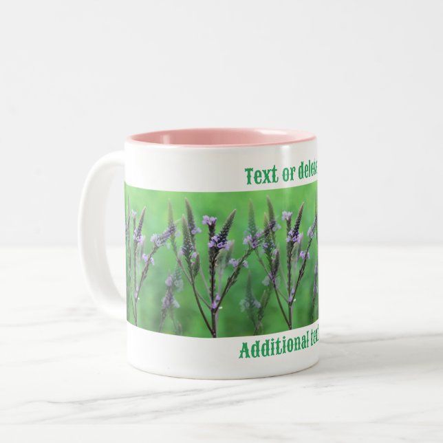 Tasse 2 Couleurs Fleurs violettes Vervain Multipliées Personnalisée (Devant gauche)