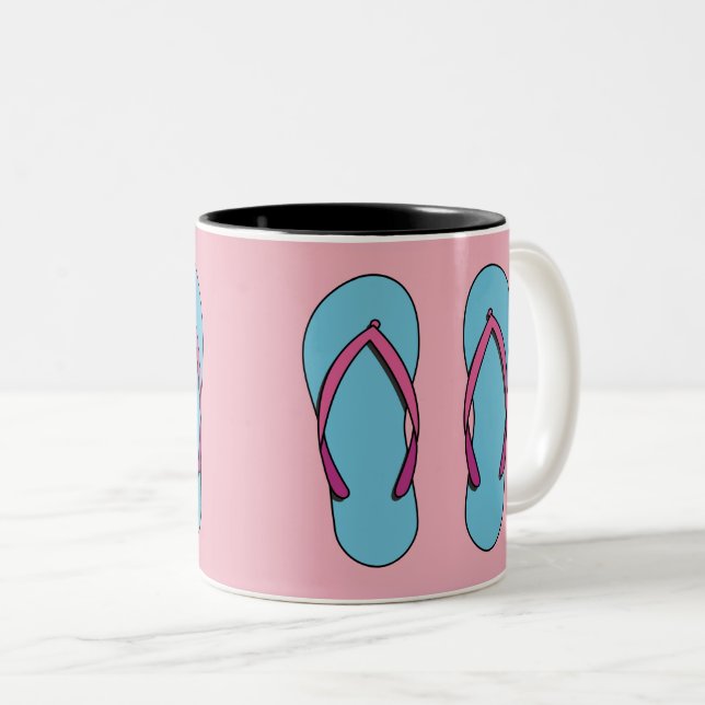 Tasse 2 Couleurs Flip Flops de plage (Devant droit)