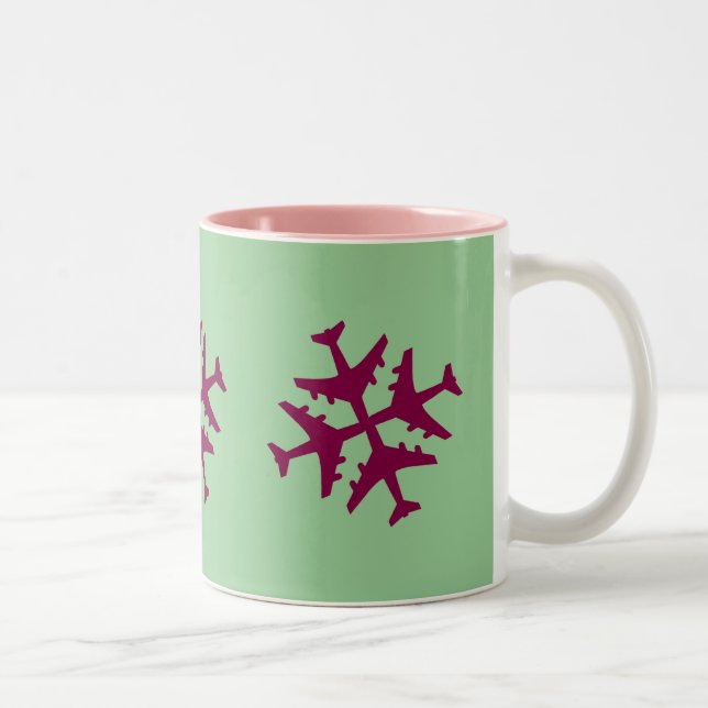 Tasse 2 Couleurs Flocon de neige d'avion de canneberge (Droit)