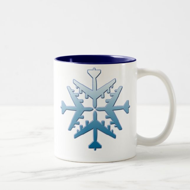 Tasse 2 Couleurs Flocon de neige des avions B-52 (Droit)