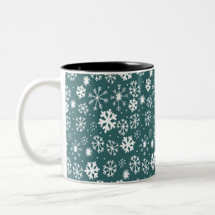 Tasse 2 Couleurs Flocon de neige tempête de neige en bleu aqua