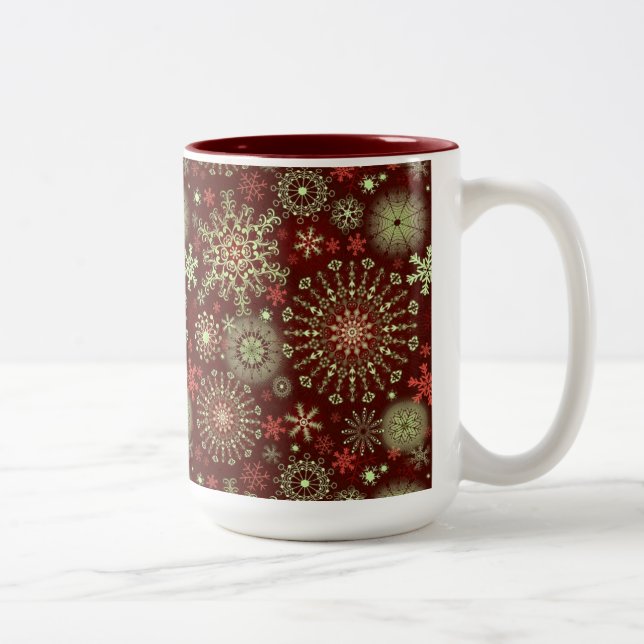 Tasse 2 Couleurs Flocons de neige 4 de dentelle (Droit)