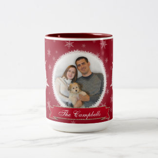 Tasse 2 Couleurs Flocons de neige et vacances de rouge de Frost
