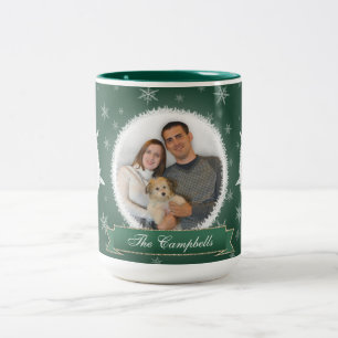 Tasse 2 Couleurs Flocons de neige et vacances vertes de Frost