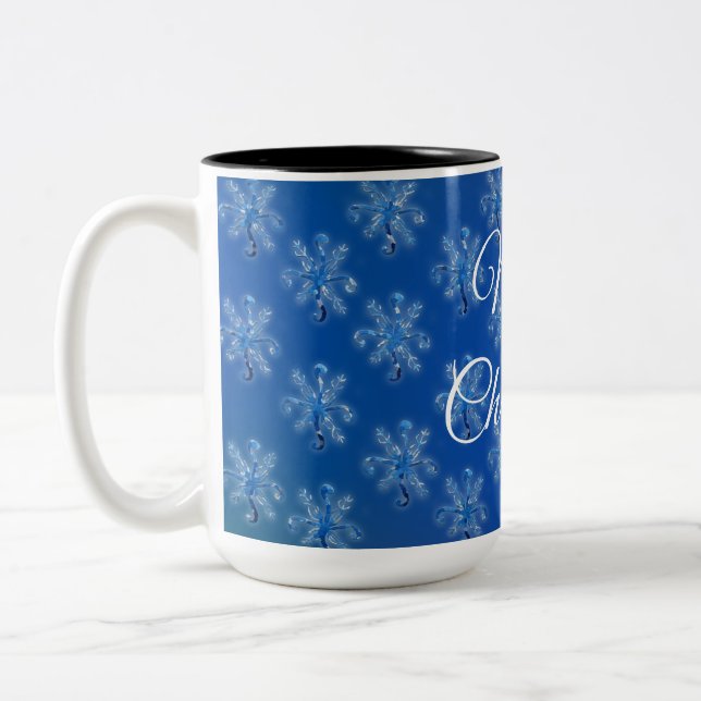 Tasse 2 Couleurs Flocons de neige géométriques  (Gauche)