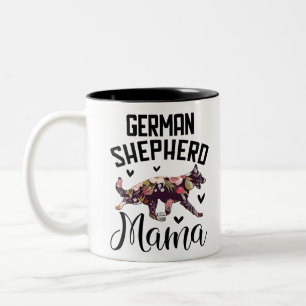 Tasse 2 Couleurs Floral allemand Sheberd Maman
