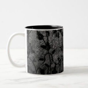 Tasse 2 Couleurs Floral d'antiquité gothique noir et blanc