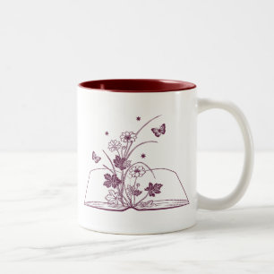 Tasse 2 Couleurs Floral Livre Fleur esthétique