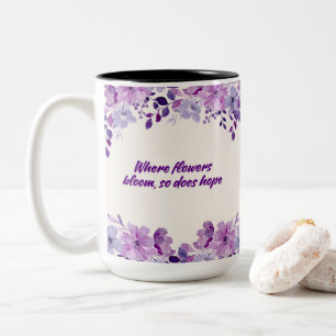 Tasse 2 Couleurs Floral pourpre