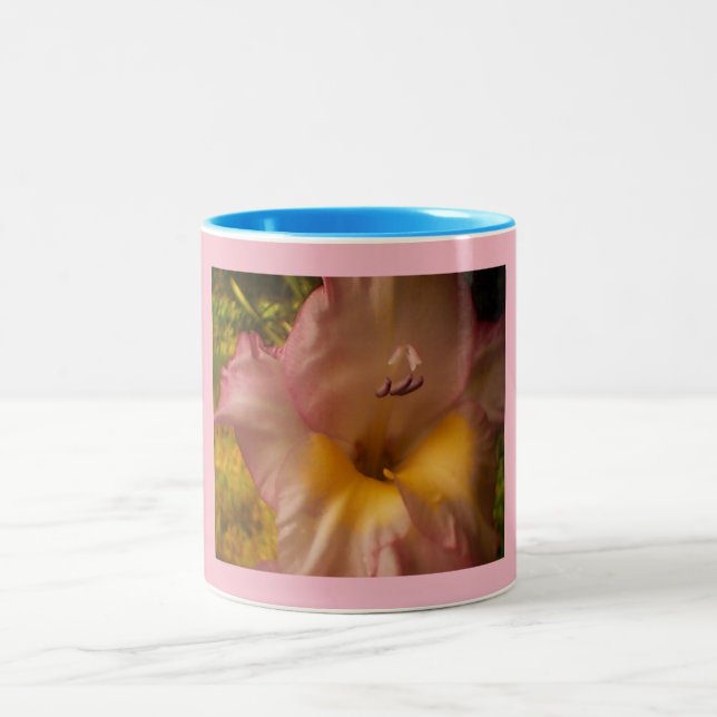 Tasse 2 Couleurs Floral rose pourpre (Centre)