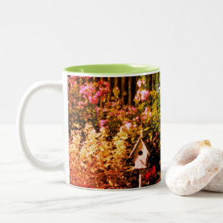 Tasse 2 Couleurs Flower Garden Bird House Art Personnalisé
