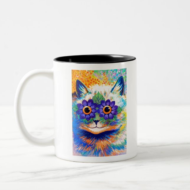 Tasse 2 Couleurs Flowers eyes cat by Louis Wain (Gauche)
