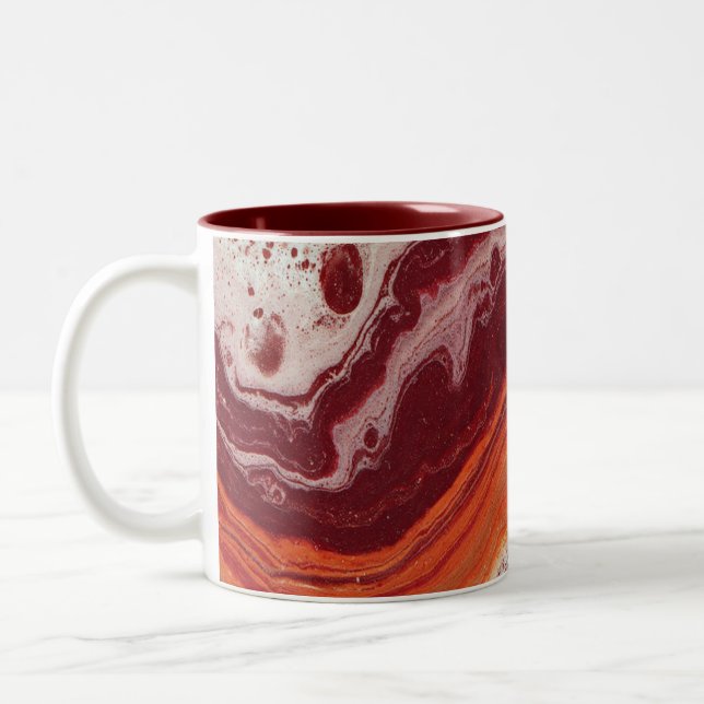 Tasse 2 Couleurs fluide orange et burgundi (Gauche)