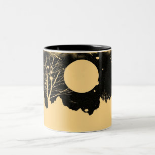 Tasse 2 Couleurs Flurage de neige sur une nuit éclairée par la lune