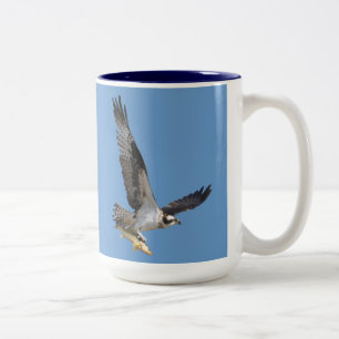 Tasse 2 Couleurs Flying Osprey & Fish Wildlife Photography