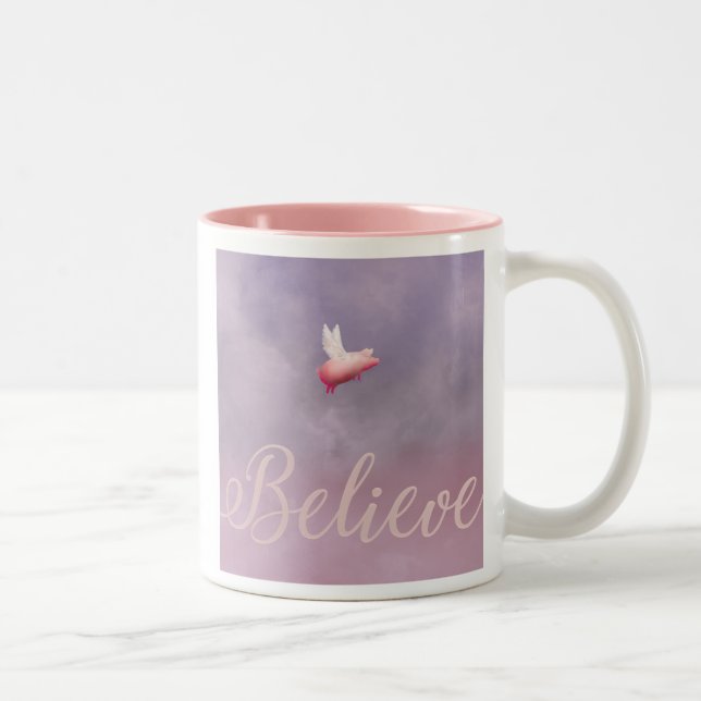 Tasse 2 Couleurs Flying Pig-Believe (Droit)