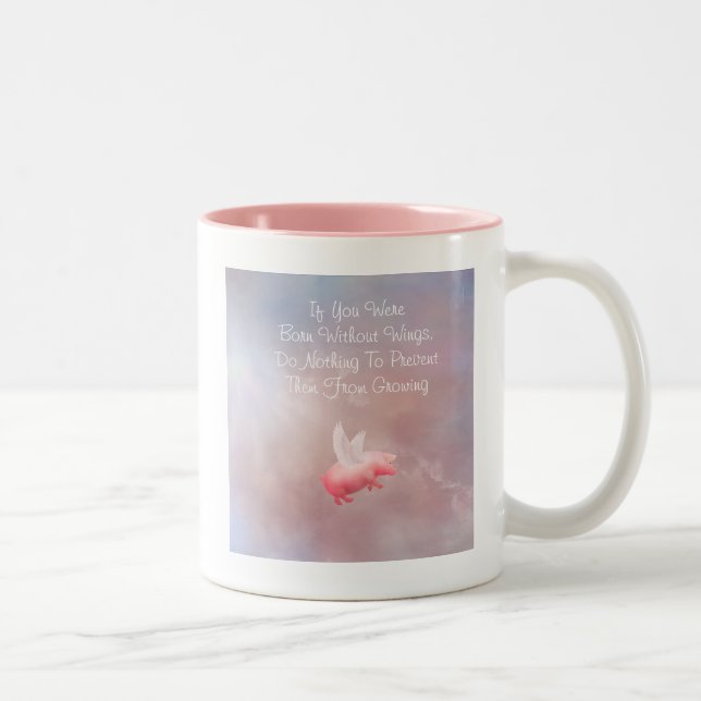 Tasse 2 Couleurs Flying Pig Grow Your Wings (Droit)