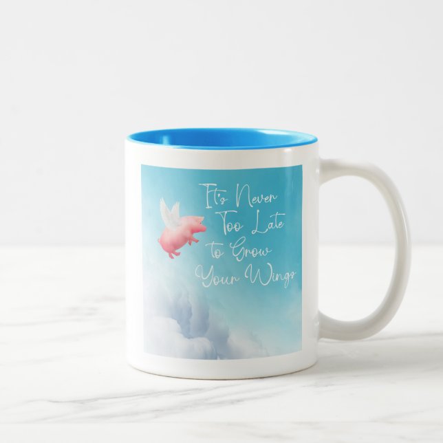 Tasse 2 Couleurs Flying Pig Grow Your Wings (Droit)
