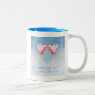Tasse 2 Couleurs Flying Pigs Incroyable Love