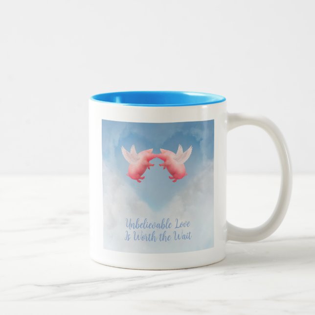 Tasse 2 Couleurs Flying Pigs Incroyable Love (Droit)