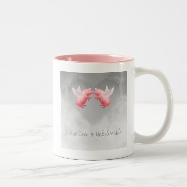 Tasse 2 Couleurs Flying Pigs Incroyable Love (Droit)