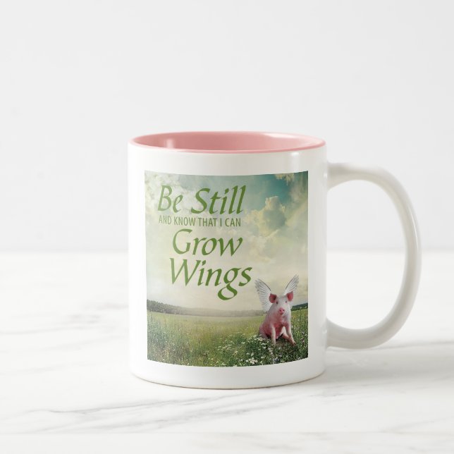 Tasse 2 Couleurs Foi en cochons (Droit)