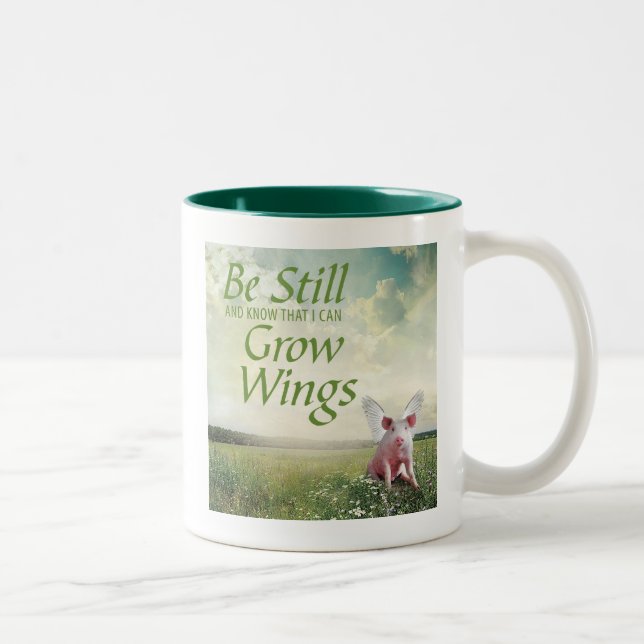 Tasse 2 Couleurs Foi en cochons (Droit)