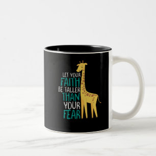 Tasse 2 Couleurs Foi inspirée de girafe plus grande que la crainte