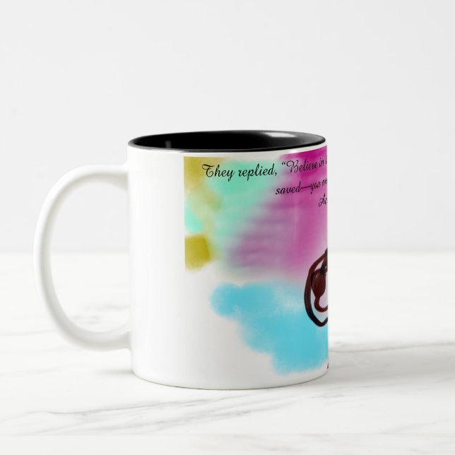 Tasse 2 Couleurs foi jésus (Gauche)