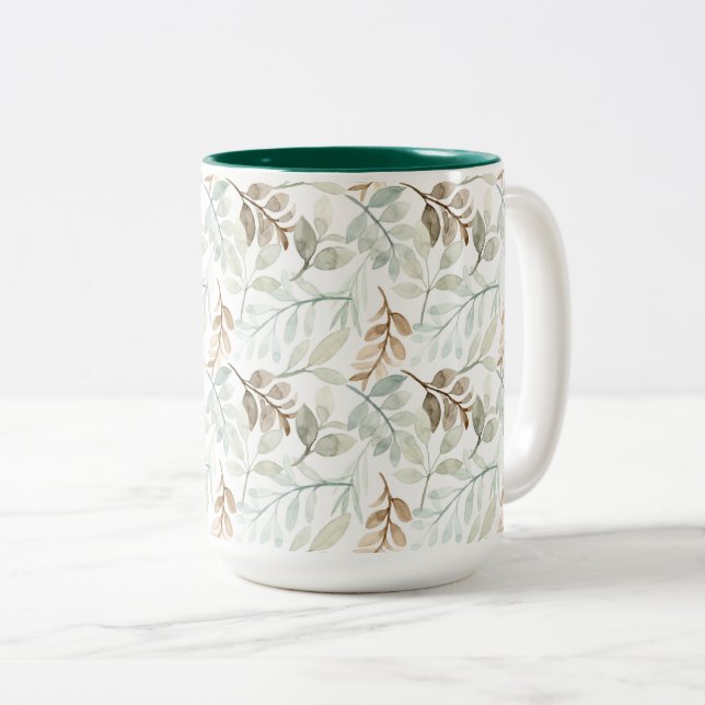 Tasse 2 Couleurs Foliage tropical (Devant droit)