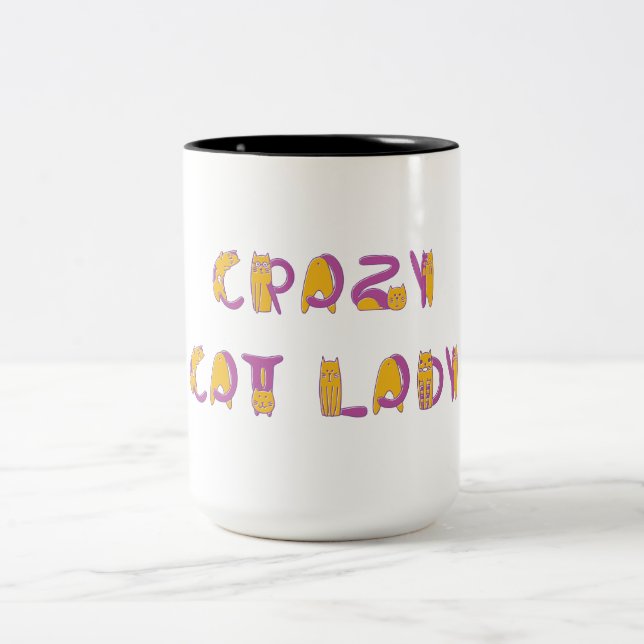 Tasse 2 Couleurs Folle des chats (Centre)