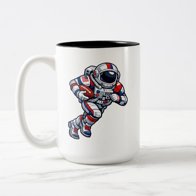Tasse 2 Couleurs Football d'astronaute (Gauche)