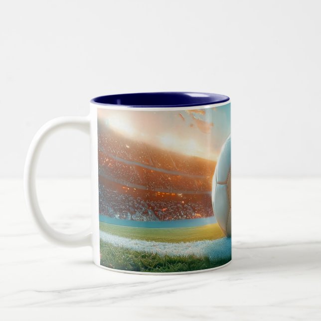 Tasse 2 Couleurs Football en blanc (Gauche)