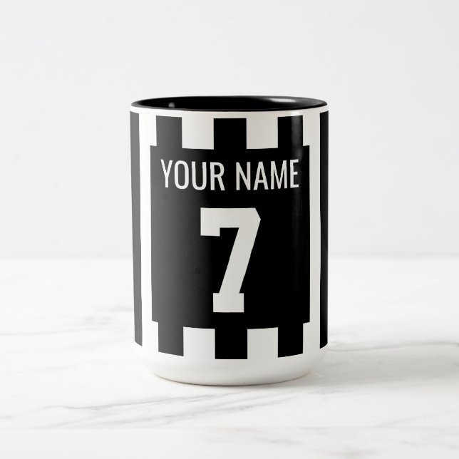 Tasse 2 Couleurs Football noir et blanc Jersey (Centre)