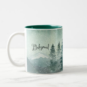 Tasse 2 Couleurs Forest Wonder Mariage Mémoire Bridesmaid