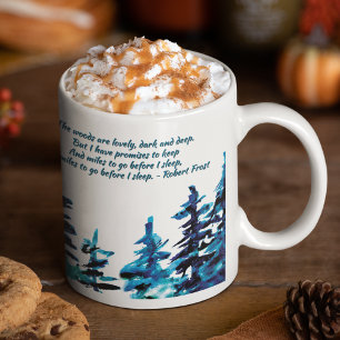 Tasse 2 Couleurs Forêt de Pins Robert Frost Aquarelle Poésie