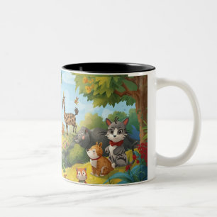 Tasse 2 Couleurs forêt enchantée avec des animaux