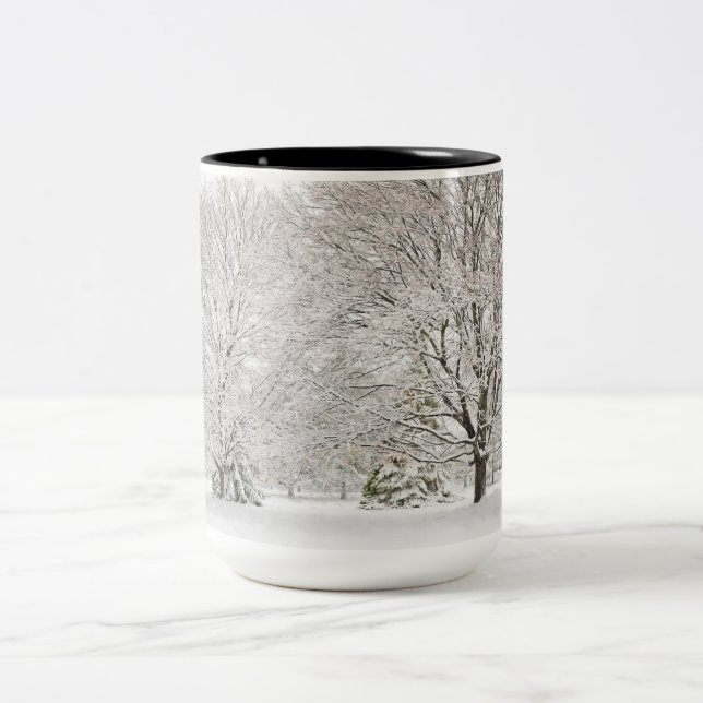 Tasse 2 Couleurs Forêt hivernale neige (Centre)