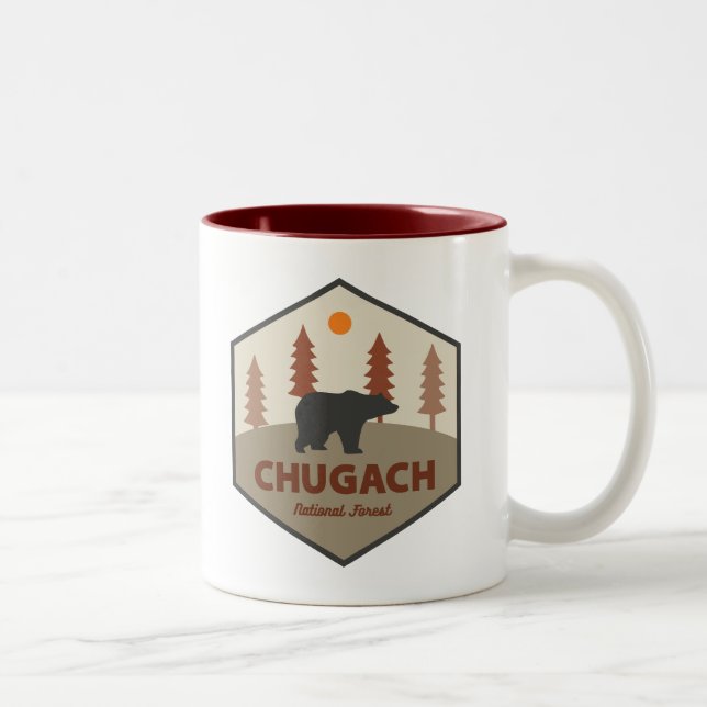 Tasse 2 Couleurs Forêt nationale de Chugach Ours de l'Alaska (Droit)