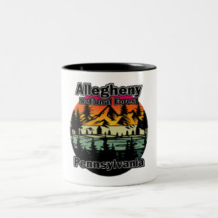 Tasse 2 Couleurs Forêt nationale vintage Allegheny Pennsylvanie