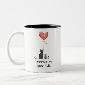 Tasse 2 Couleurs Forever By Your Side - Cute Cat Valentine's
