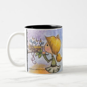 Tasse 2 Couleurs Forfait Girl Watches Birds-Precious