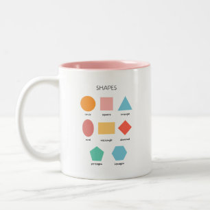 Tasse 2 Couleurs Formes cercle, triangle, carré