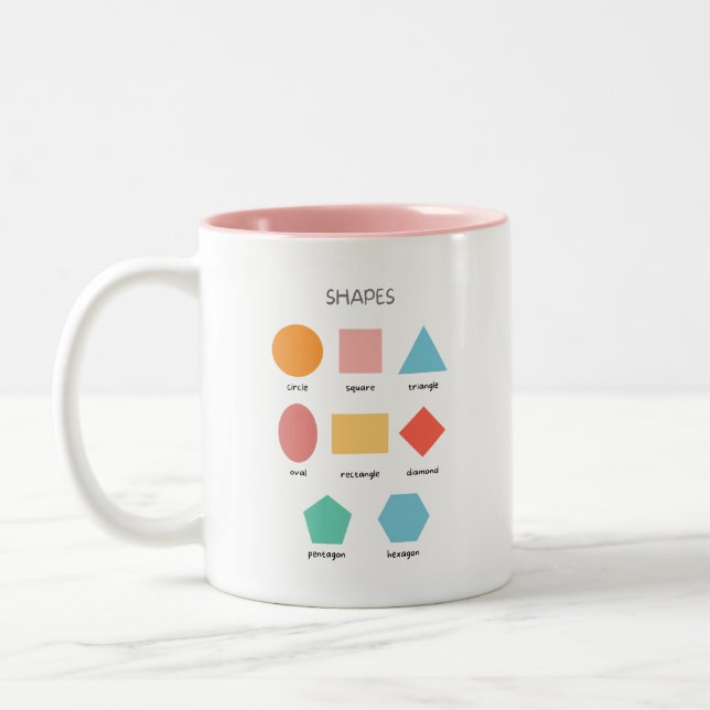 Tasse 2 Couleurs Formes cercle, triangle, carré (Gauche)
