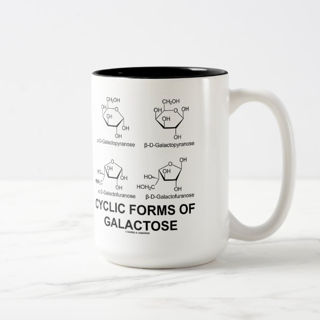 Tasse 2 Couleurs Formes cycliques de galactose (structure de (Droit)