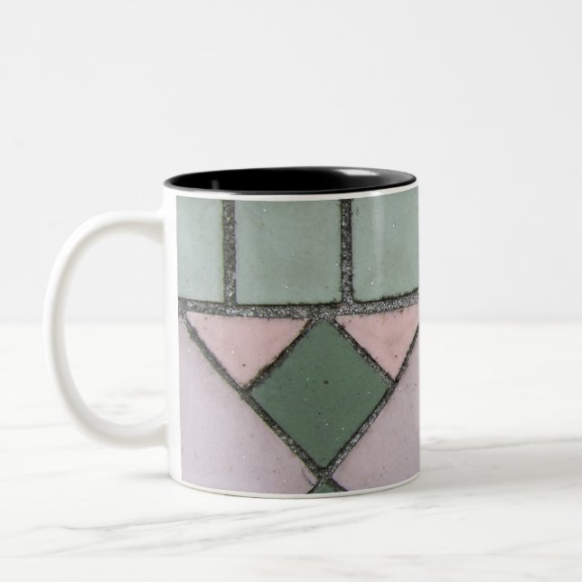 Tasse 2 Couleurs Formes dans le rose et le vert (Gauche)