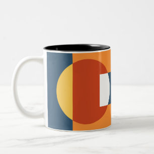 Tasse 2 Couleurs Formes géométriques qui se chevauchent - Style rét