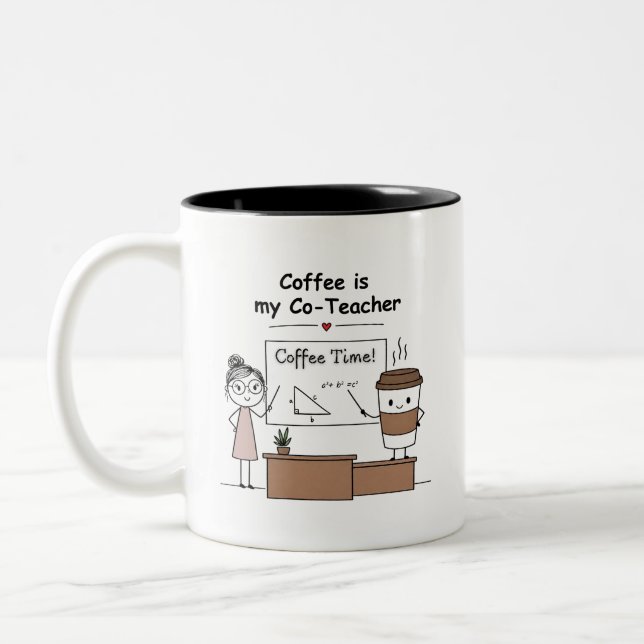 Tasse 2 Couleurs Formule de café pour enseignants  (Gauche)