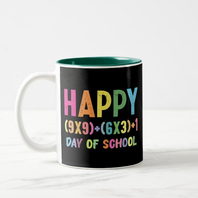 Tasse 2 Couleurs Formule Mathématique 100 Jours D'école Drôle Prof  (Gauche)