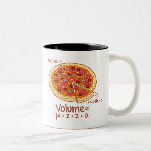 Tasse 2 Couleurs Formule mathématique = Pi*z*z*a de volume de pizz